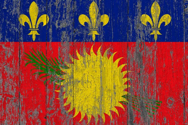 Guadeloupe Vlag Grunge Gekrast Houten Oppervlak Nationale Vintage Achtergrond Oude — Stockfoto