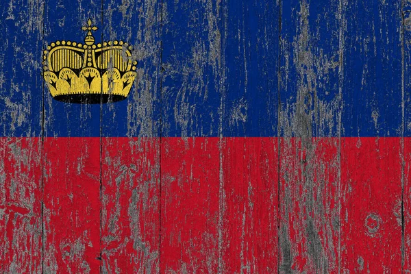 Σημαία Λιχτενστάιν Grunge Γδαρμένο Ξύλινη Επιφάνεια Εθνικό Vintage Φόντο Παλιό — Φωτογραφία Αρχείου
