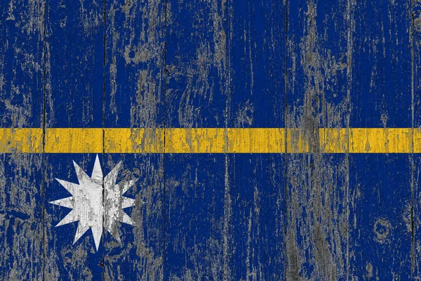 Bandera Nauru Grunge Superficie Madera Rayada Fondo Vintage Nacional Antigua — Foto de Stock