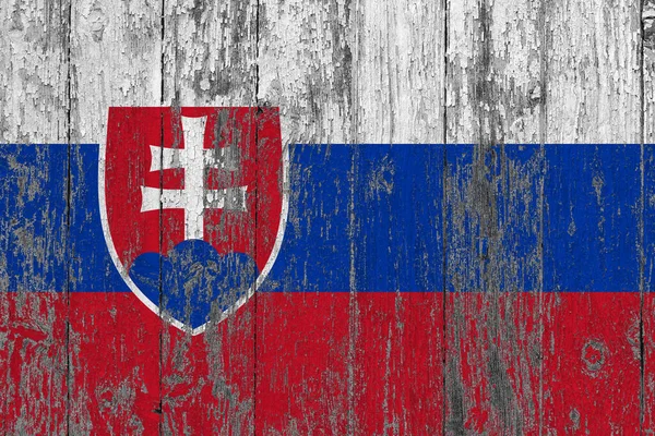 Bandera Eslovaquia Grunge Superficie Madera Rayada Fondo Vintage Nacional Antigua — Foto de Stock