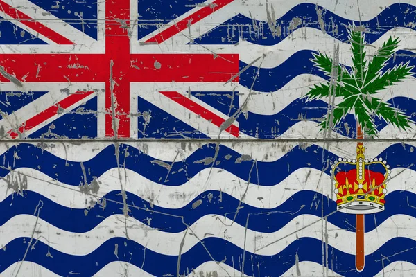 British Indian Ocean Territory Flag Painted Cracked Dirty Surface National — Stock Photo, Image