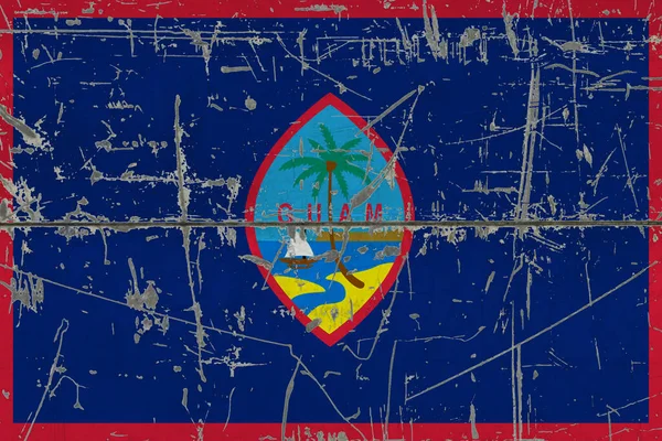 Bandeira Guam Pintada Superfície Suja Rachada Padrão Nacional Superfície Estilo — Fotografia de Stock