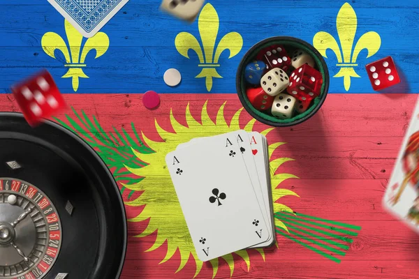 Guadalupe Tema Del Casino Ases Juego Póquer Cartas Fichas Mesa — Foto de Stock