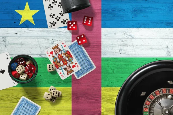 Tema Del Casino República Centroafricana Ases Juego Póquer Cartas Fichas — Foto de Stock