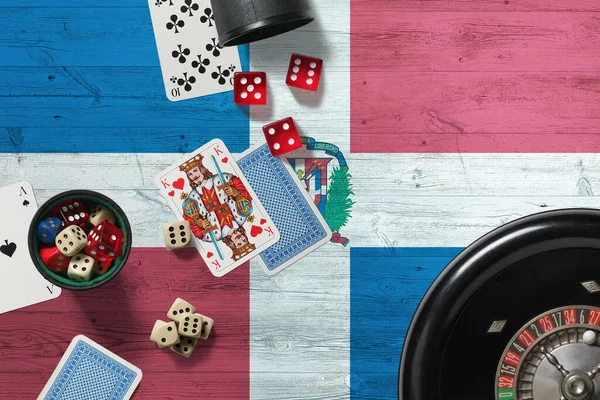 República Dominicana Tema Del Casino Ases Juego Póquer Cartas Fichas — Foto de Stock