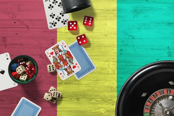 Guinea Bissau Tema Del Casino Ases Juego Póquer Cartas Fichas — Foto de Stock