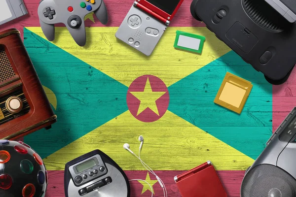 Grenada Concepto Juego Retro Una Colección Controladores Videojuegos Retro Disparados — Foto de Stock