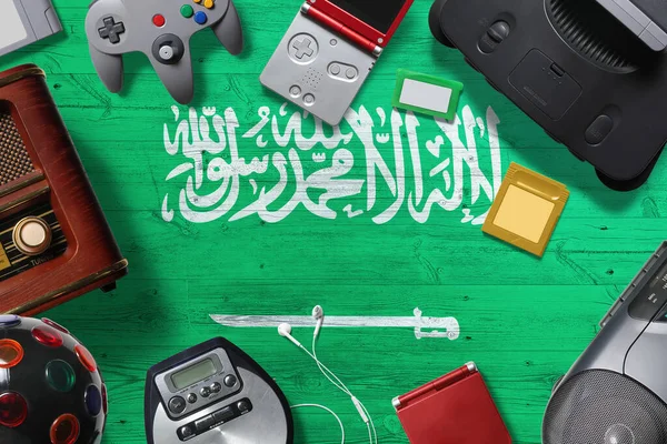 Arabia Saudită Conceptul Jocuri Retro Colecție Controlere Jocuri Video Retro — Fotografie, imagine de stoc