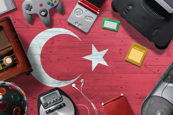 Turquía Concepto Juego Retro Una Colección Controladores Videojuegos Retro Disparados — Foto de Stock