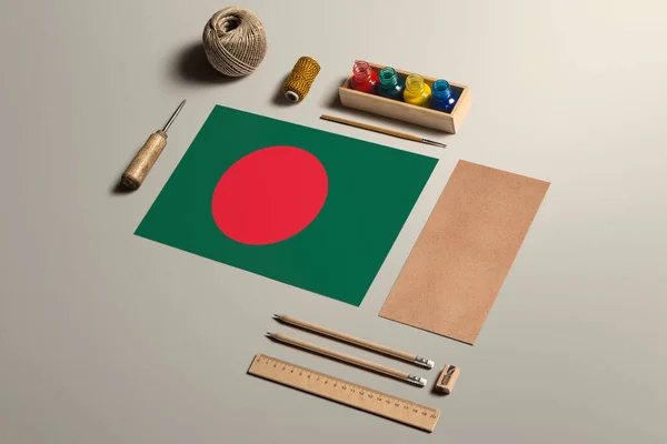 Concepto Caligrafía Bangladesh Accesorios Herramientas Para Escribir Mano Lápices Bolígrafos — Foto de Stock