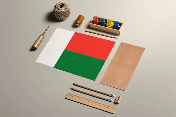 Madagaszkári Kalligráfia Koncepció Kiegészítők Szerszámok Gyönyörű Kézíráshoz Ceruzákhoz Tollakhoz Tintákhoz — Stock Fotó