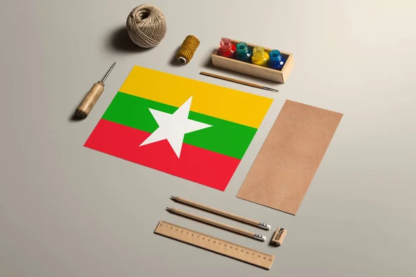 Myanmar Concepto Caligrafía Accesorios Herramientas Para Escritura Mano Hermosa Lápices — Foto de Stock