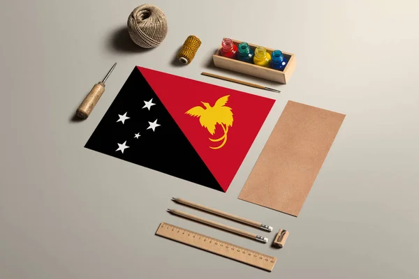 Papua Nueva Guinea Concepto Caligrafía Accesorios Herramientas Para Escritura Mano — Foto de Stock