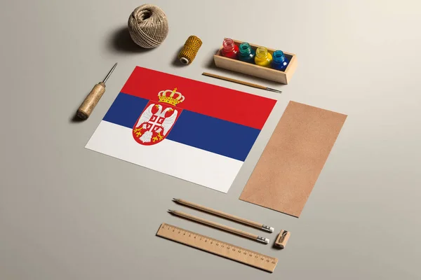 Serbia Concepto Caligrafía Accesorios Herramientas Para Escritura Hermosa Lápices Bolígrafos — Foto de Stock