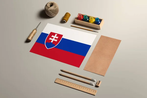 Σλοβακία Καλλιγραφία Έννοια Εξαρτήματα Και Εργαλεία Για Όμορφο Γραφικό Χαρακτήρα — Φωτογραφία Αρχείου