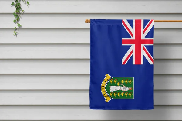 Pequena Bandeira Nacional Das Ilhas Virgens Britânicas Pende Uma Cerca — Fotografia de Stock
