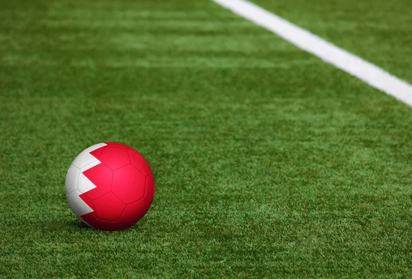 Bandera Bahréin Pelota Fondo Del Campo Fútbol Tema Nacional Fútbol — Foto de Stock