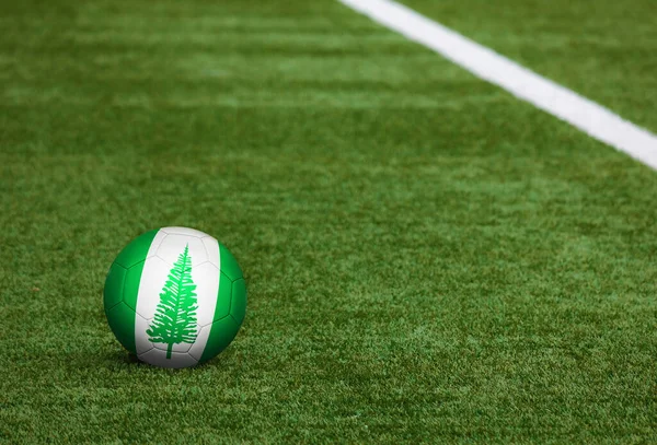 Bandera Isla Norfolk Pelota Fondo Del Campo Fútbol Tema Nacional — Foto de Stock