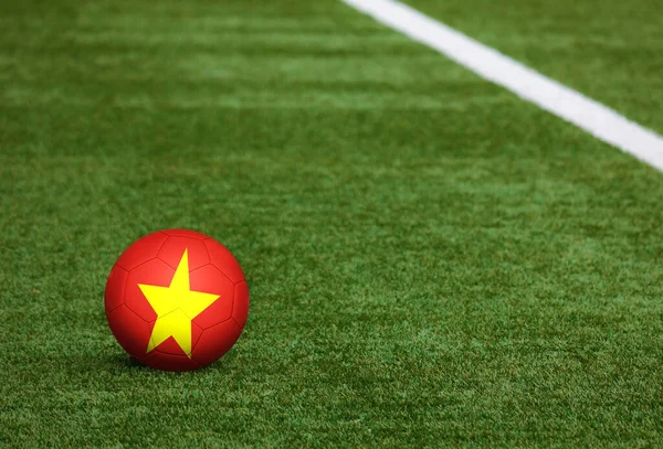 Bandera Vietnam Pelota Fondo Del Campo Fútbol Tema Nacional Fútbol — Foto de Stock