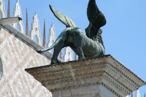 Arkadan Gördüm Venedik San Marco Nun Sütun — Stok fotoğraf