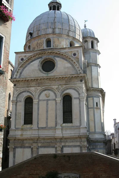 Wenecja Kościół Santa Maria Dei Miracoli Widziane Tyłu — Zdjęcie stockowe