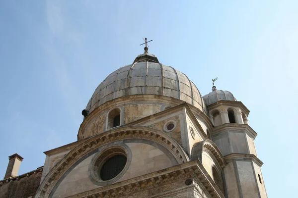 Veneza Igreja Santa Maria Dei Miracoli Vista Por Trás Detalhe — Fotografia de Stock