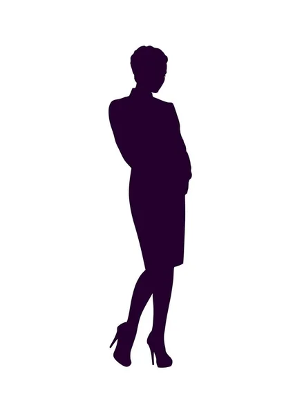 Silhouette Dame Affaires Tendance — Image vectorielle
