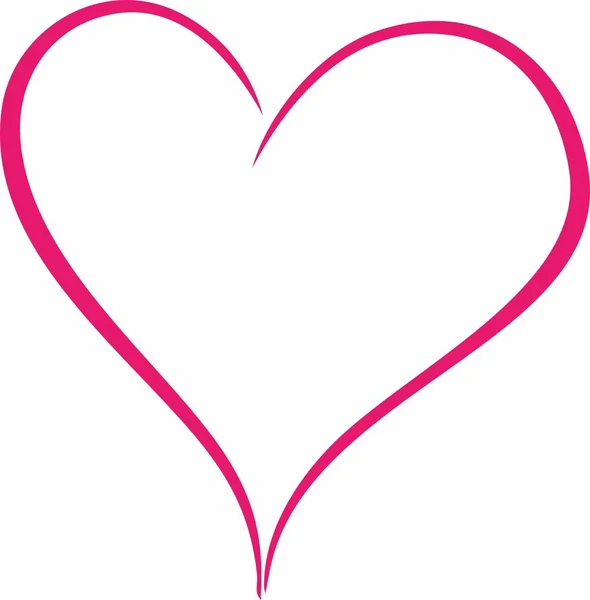 Розовые Контуры Сердца Символ Любви — стоковый вектор