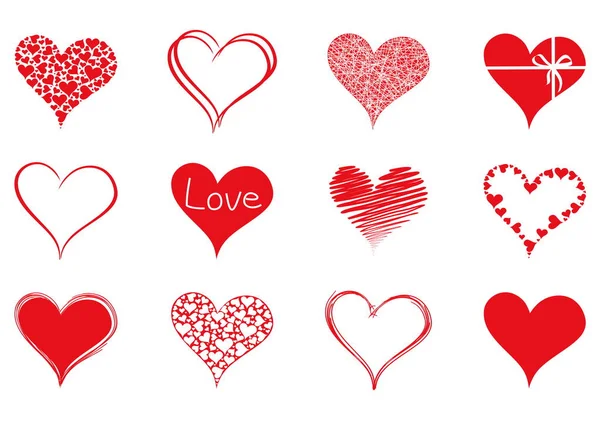 Sevgililer günü için izole kalp işareti kümesi