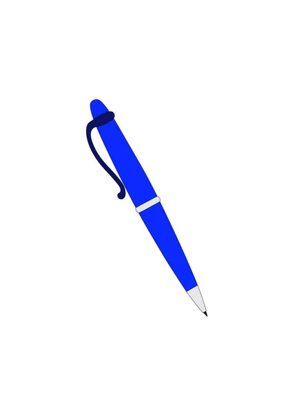 Bolígrafo Azul Para Escribir Imágenes Aisladas Clipart — Vector de stock