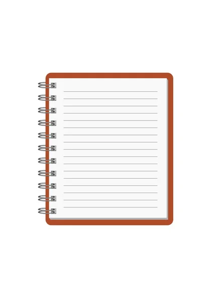 Office Schrijven Spiraal Notitieboekje Met Witte Vellen Papier Licht Bruin — Stockvector
