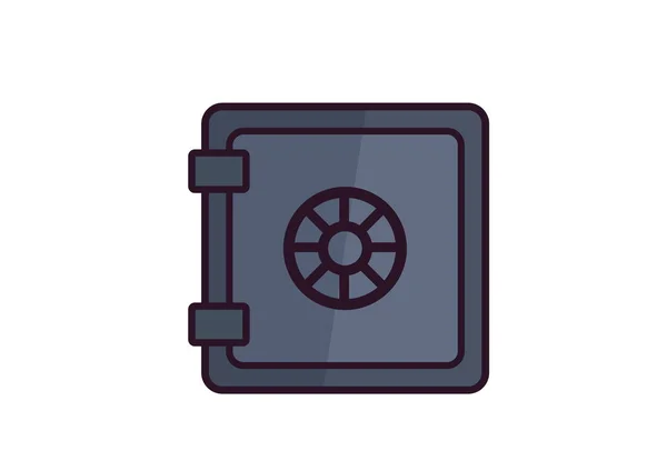 Сейф для хранения денег - финансовая икона — стоковый вектор