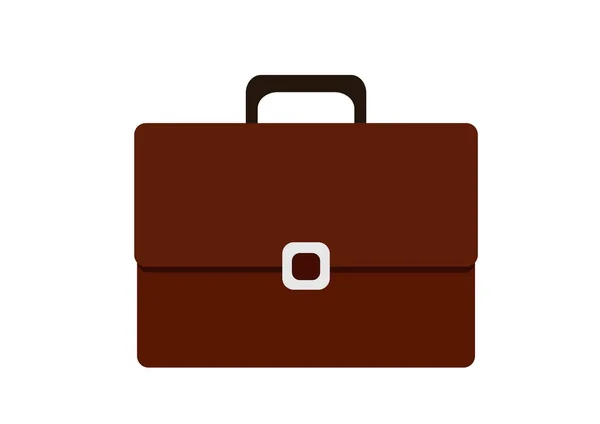 Brown business briefcase isolated vector image in flat style — Stock Vector