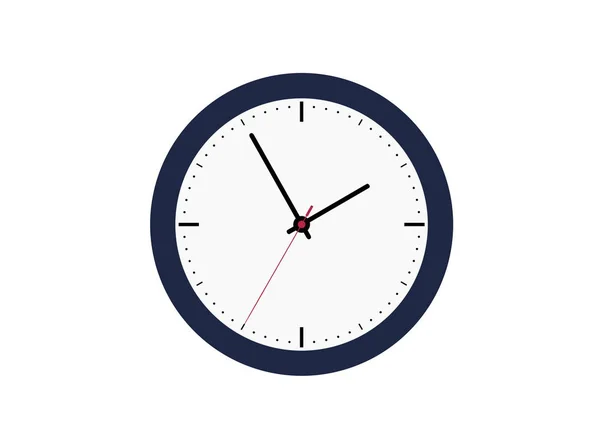 Klassische Uhr mit weißem Zifferblatt — Stockvektor