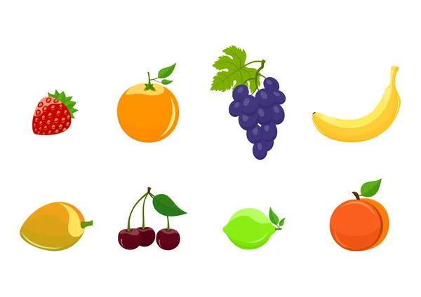 Set van cartoon vruchten — Stockvector