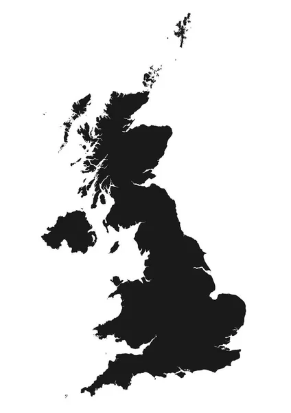Grã-Bretanha mapa ícone isolado silhueta preta imagem —  Vetores de Stock