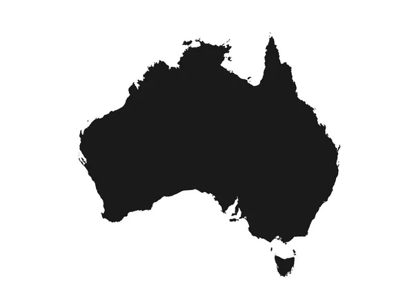 Australien Karte Symbol schwarze Silhouette einfachen Stil — Stockvektor