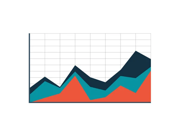 Immagine vettoriale isolata del grafico ad area impilata — Vettoriale Stock