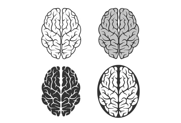 脳アイコンセットアウトライン分離ベクトルマインドシンボル — ストックベクタ