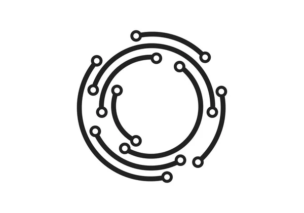 mikrodevre daire siyah ve beyaz işareti. teknoloji elektronik izole görüntü