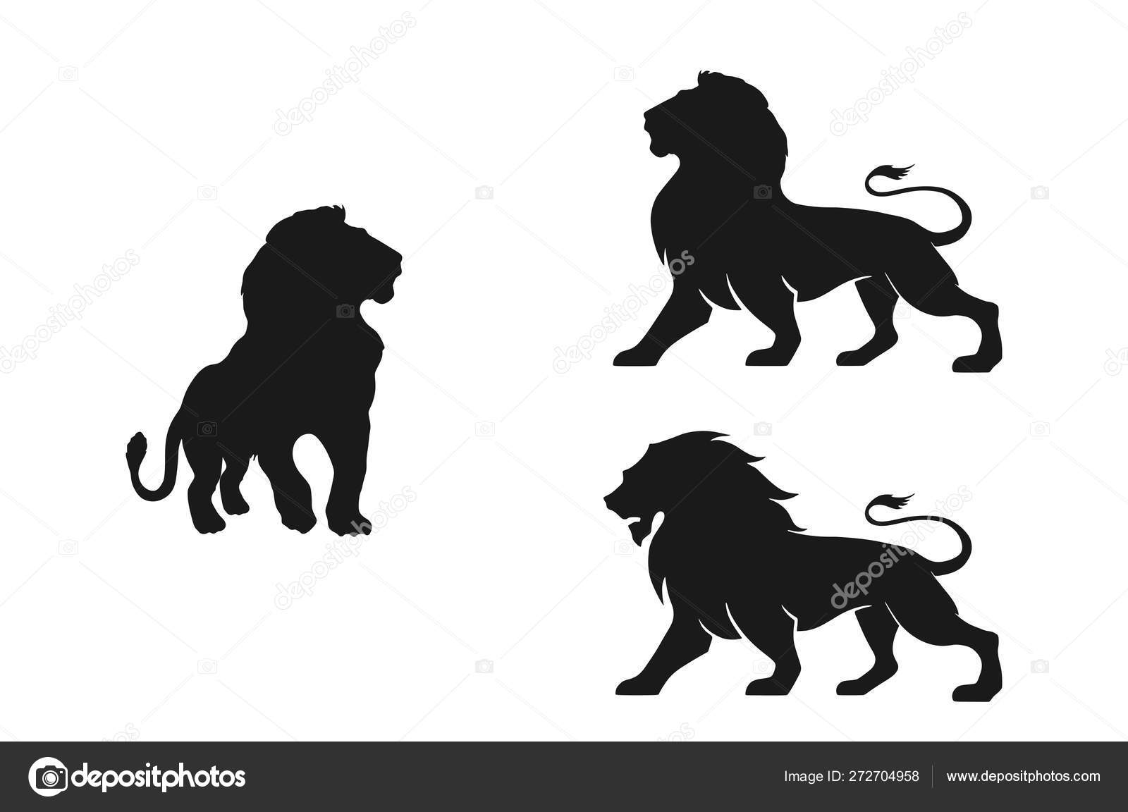 Lion Silhouette Set Isolated Vector Image Of African Carnivore Stock Vector C Nm09