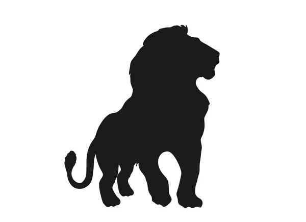 Lew sylwetka widok z przodu. obraz wektorowy na białym tle — Wektor stockowy