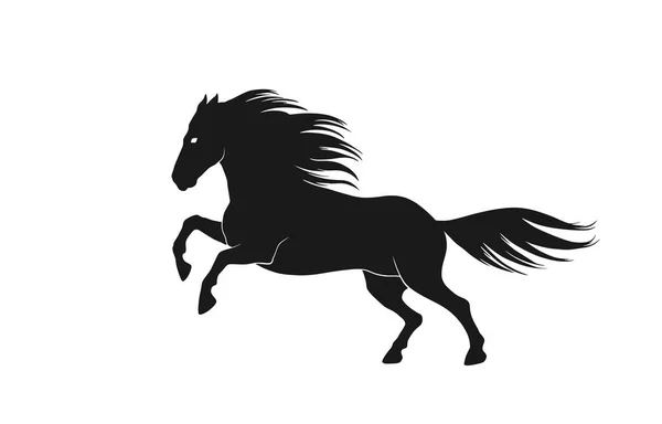 Бегущий силуэт лошади вид сбоку. изолированное векторное изображение животного — стоковый вектор