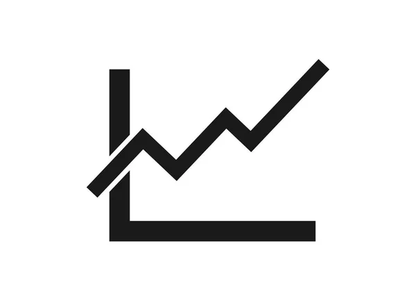 Növekedési vonal chart ikonra. növekvő trend — Stock Vector