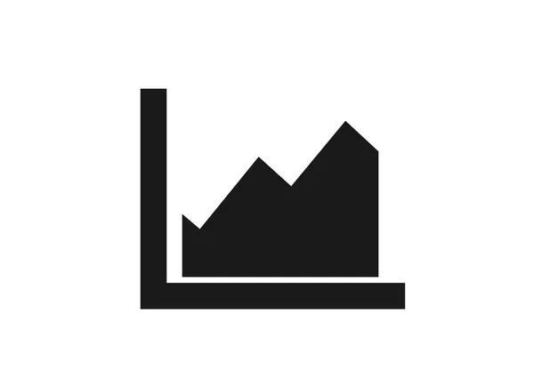 Icona del grafico delle aree. segno del diagramma vettoriale in stile semplice — Vettoriale Stock