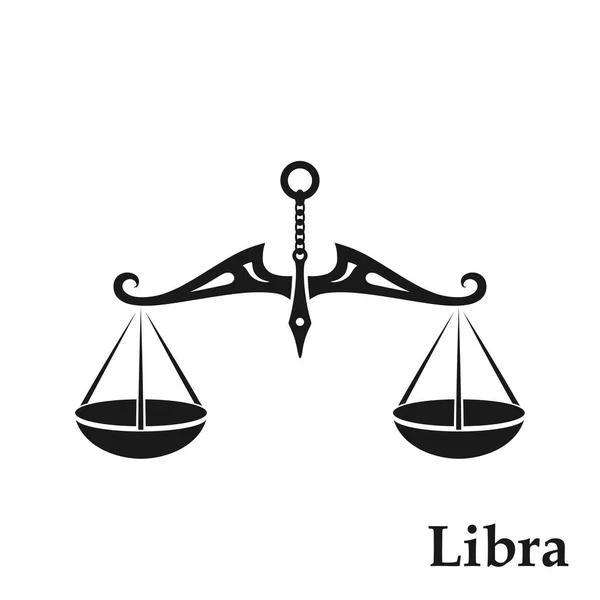 Libra zodiac sign symbol. horoscope icon. isolated astrological image in simple style — Stock Vector