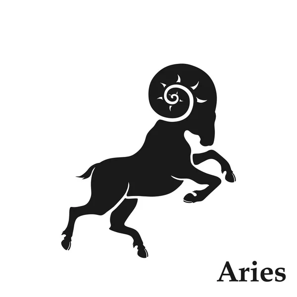 Signo del zodíaco Aries símbolo astrológico. icono del horóscopo en estilo simple — Vector de stock