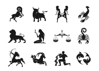 burçlar burç simgeleri ayarlayın. izole astrolojik görüntüler