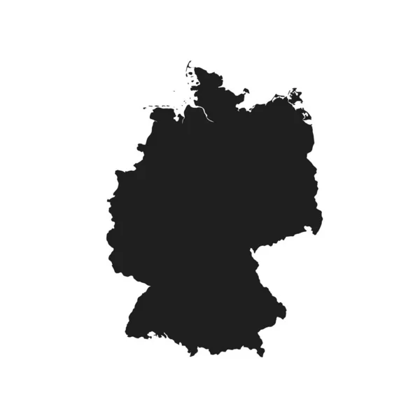 德国地图图标。黑色剪影矢量孤立图像欧洲国家 — 图库矢量图片