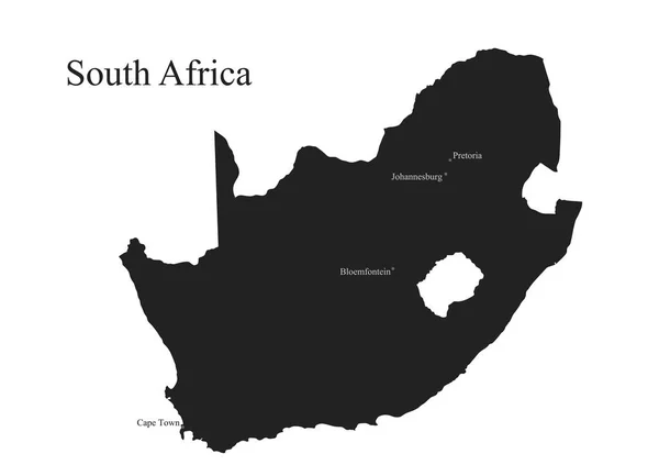 Republiek Zuid-Afrika Kaartpictogram. geïsoleerde vector silhouet beeld van Afrikaans land — Stockvector